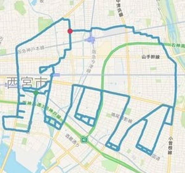 GPS screenshot — before