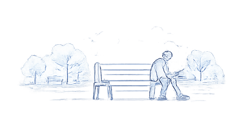 Person on bench